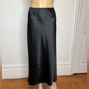 Baacal Eudora Easy Satin Maxi BiasSkirt Black Size 4 US 22/24